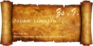 Zsidek Izabella névjegykártya